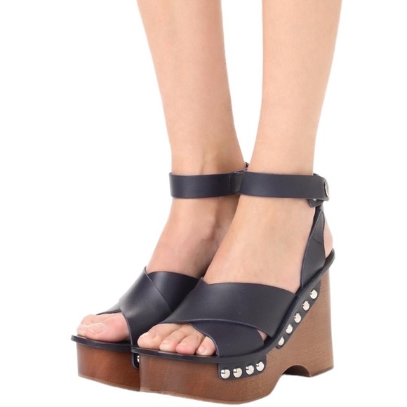 Rag & Bone Hester Navy Blue Platform Wedge Sandal Size: 11 - Picture 8 of 8